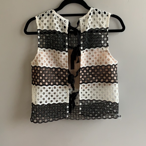 English Factory - Sleeveless Top - Black & White - Picture 2 of 6